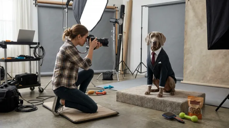 A deadpan dog in a tie refuses to smile for the photographer